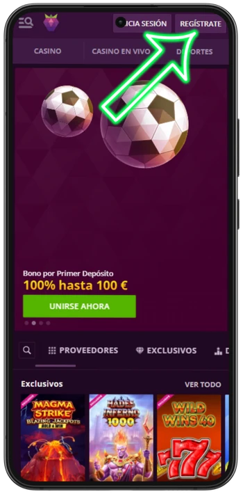 Malina Casino Botón de registro