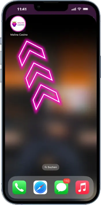 Malina Casino App-Symbol auf dem Startbildschirm